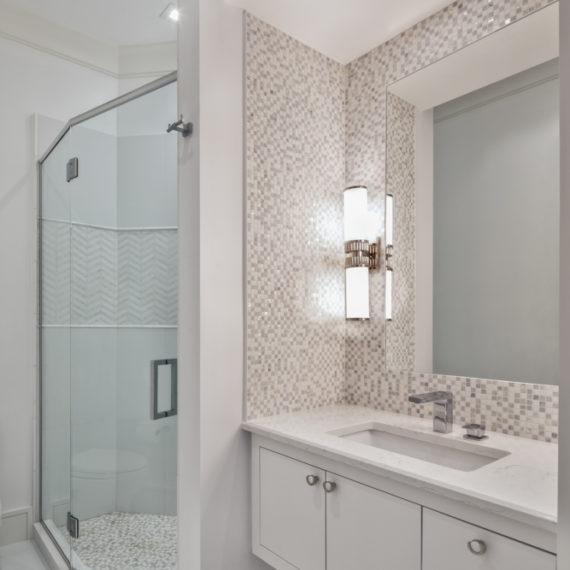 Guest Bathroom - Grey Oaks Coach Home by Ecru & Ebony Design