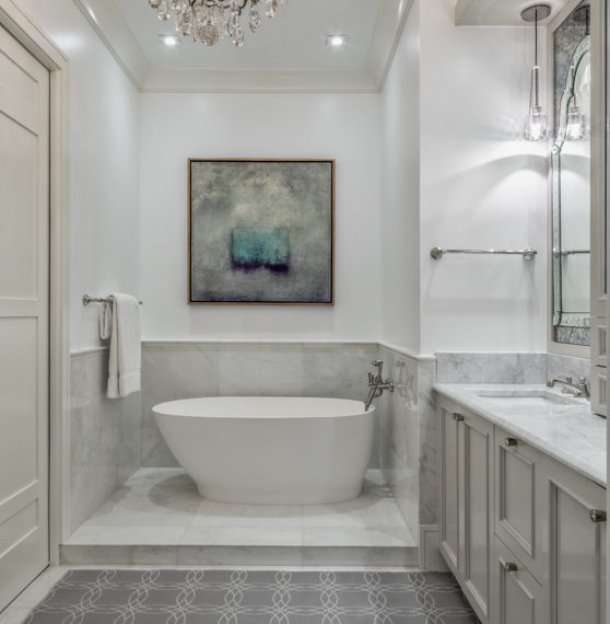 Master Bathroom - Grey Oaks Coach Home by Ecru & Ebony Design