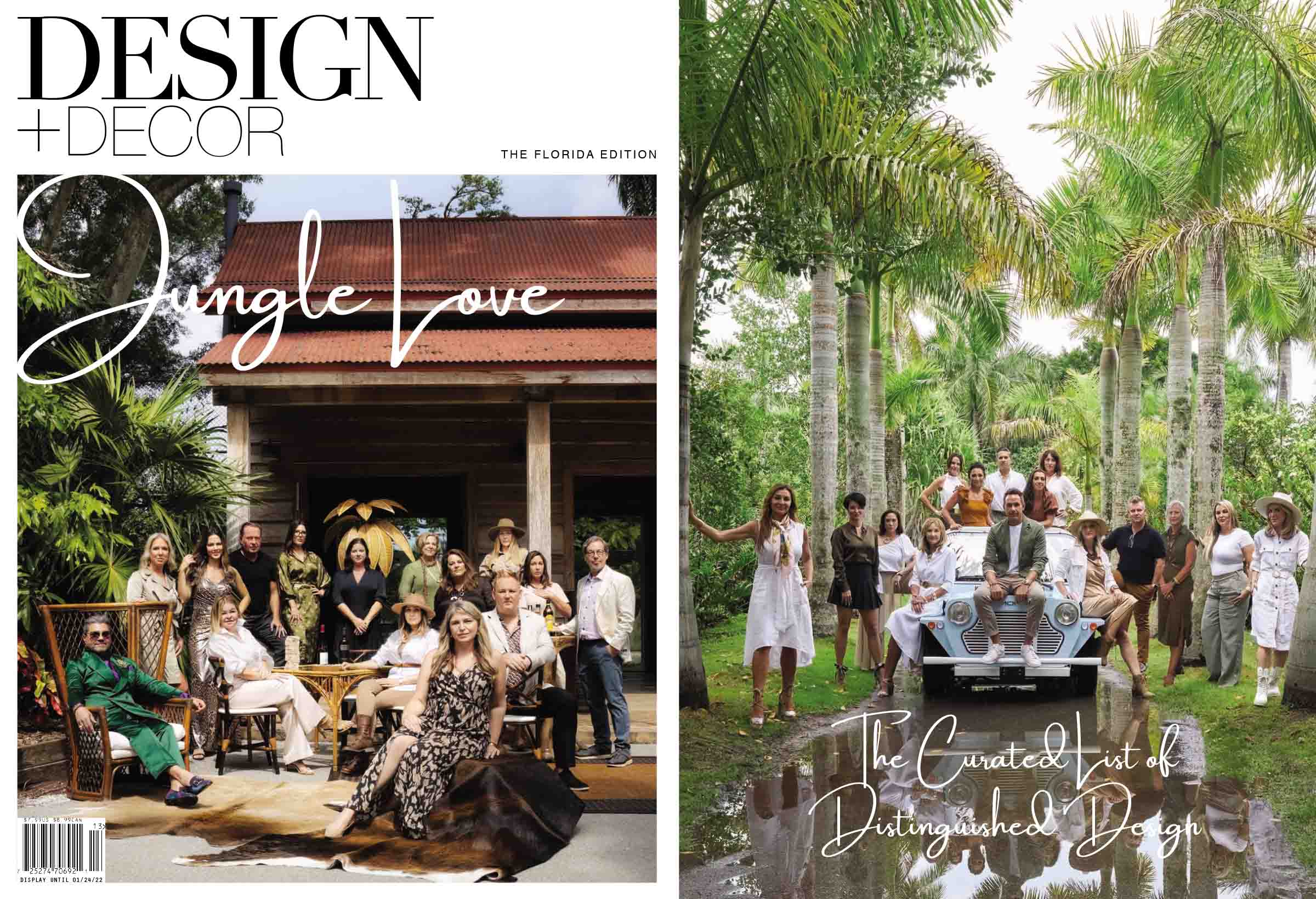 Design + Decor 2022 Front Cover for Jungle Love, featuring Mickey Marzucco Dickson of Ecru & Ebony Design.